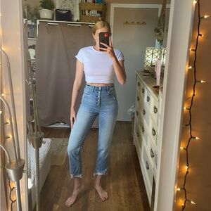 Abercrombie & Fitch ultra high rise ankle straight button fly jeans